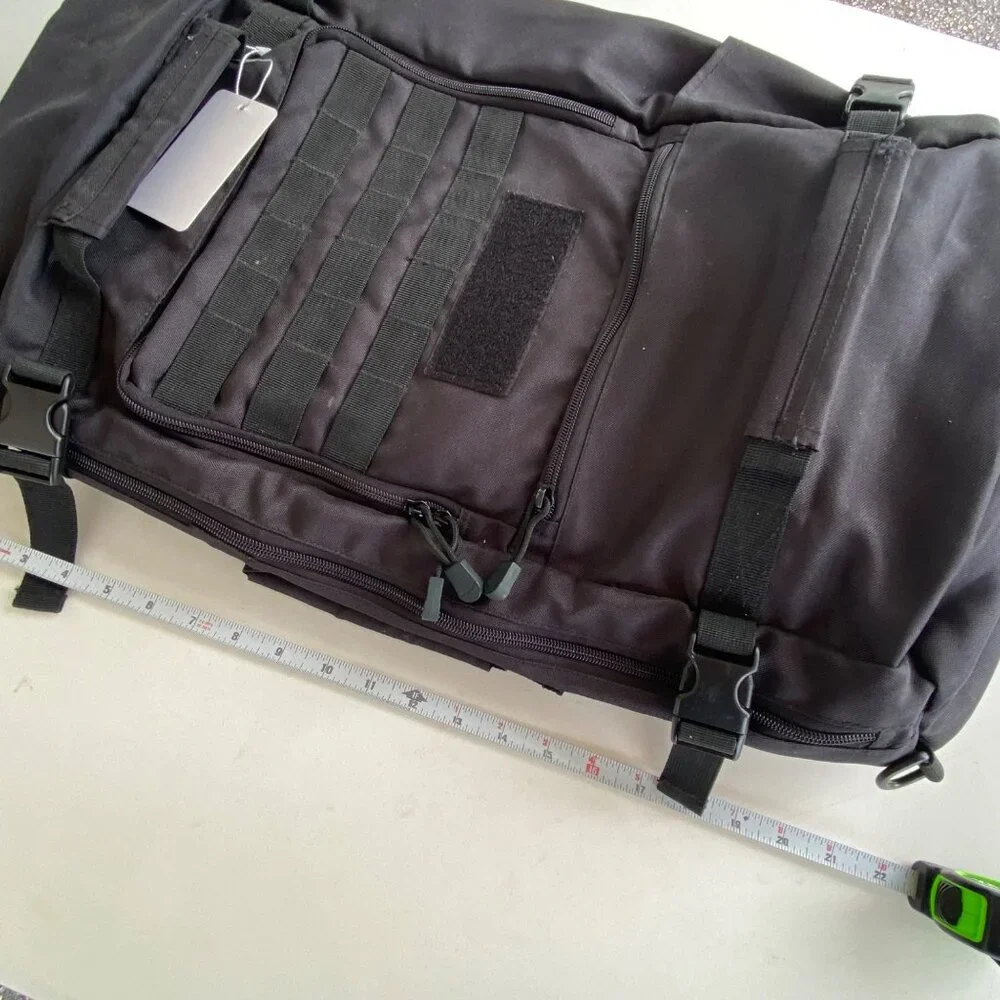 Tactical Black Convertible Backpack Duffel Bag With Multiple Compartments